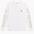 Clover Long Sleeve Tee is a premium white long-sleeve T-shirt