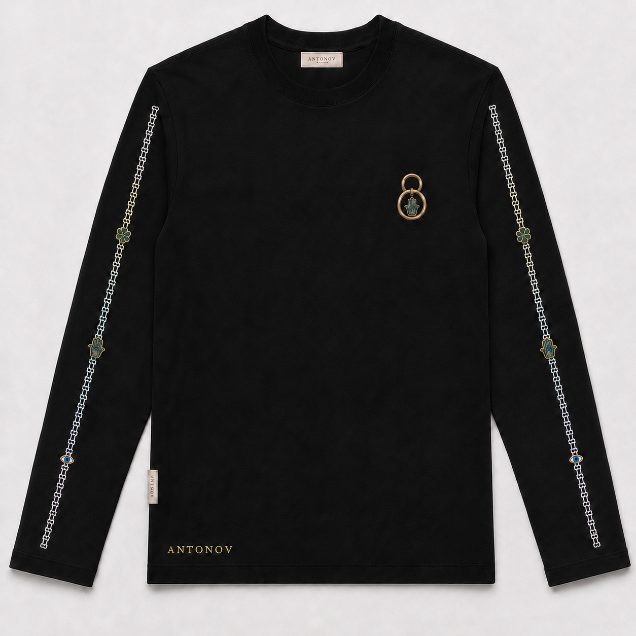 Eight Long Sleeve Tee is a premium black long-sleeve T-shirt