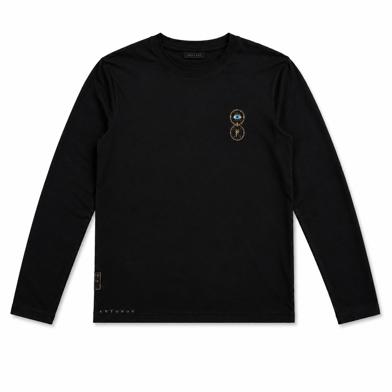 Eight Long Sleeve Tee is a premium black long-sleeve T-shirt