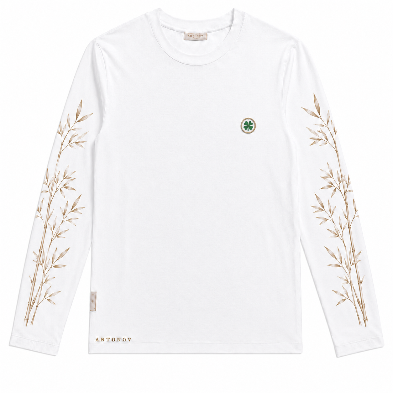MAX LUCK Bamboo Luck Long Sleeve Tee — White