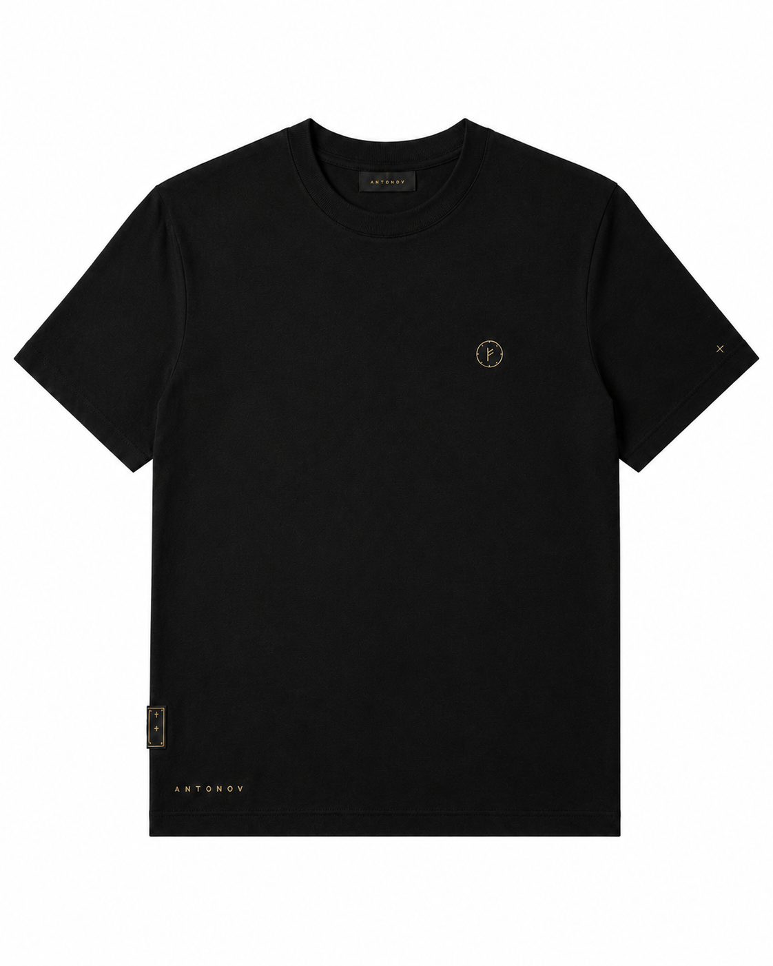 ANTONOV Luck Symbol Short Sleeve Tee — Black